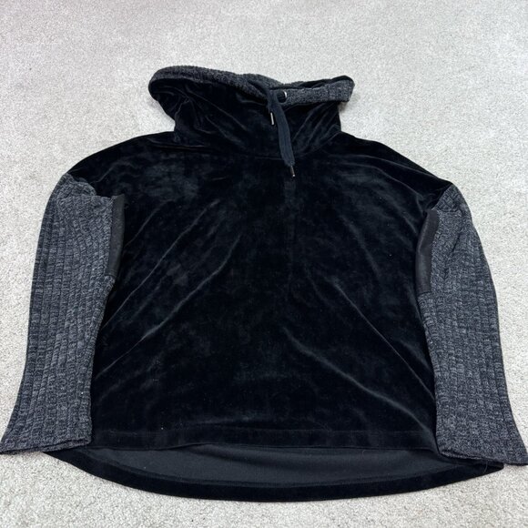 Democracy Sweater Women’s Black Velour Long Sleeve Pullover Size Small - Picture 1 of 11